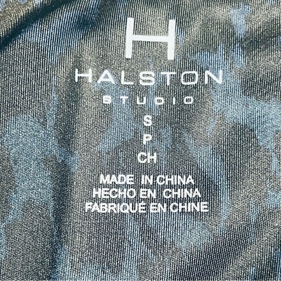 H Halston Studio yoga pants abstract leopard classic navy HSWS2160005 size S - Picture 5 of 14